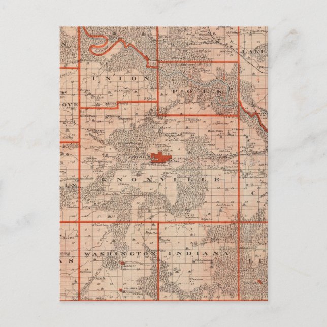 Postal Mapa del condado de Marion, estado de Iowa (Anverso)