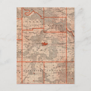 Postal Mapa del condado de Marion, estado de Iowa