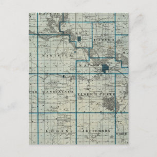 Postal Mapa del condado de Marshall, estado de Iowa