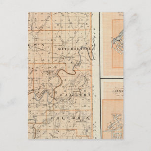 Postal Mapa del condado de Martin con Shoals, Loogootee