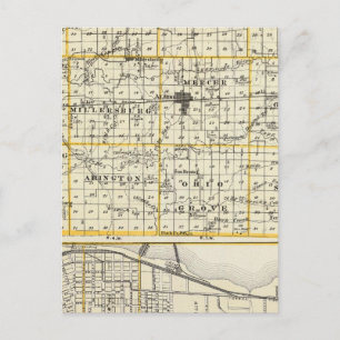 Postal Mapa del condado de Mercer, Isla de Rock y Plano