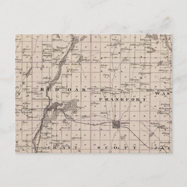 Postal Mapa del condado de Montgomery, estado de Iowa (Anverso)