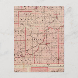 Postal Mapa del condado de Morgan con Mooresville