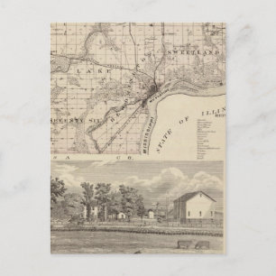 Postal Mapa del condado de Muscatine