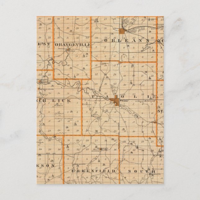 Postal Mapa del condado de Naranja (Anverso)