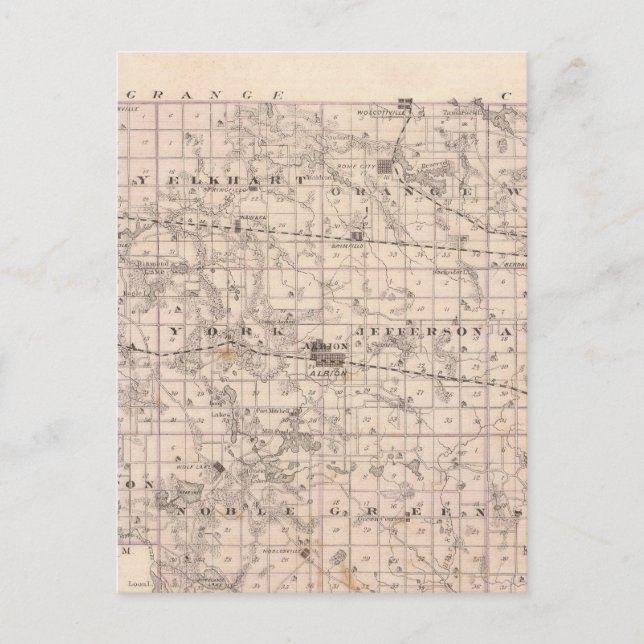 Postal Mapa del condado de Noble (Anverso)