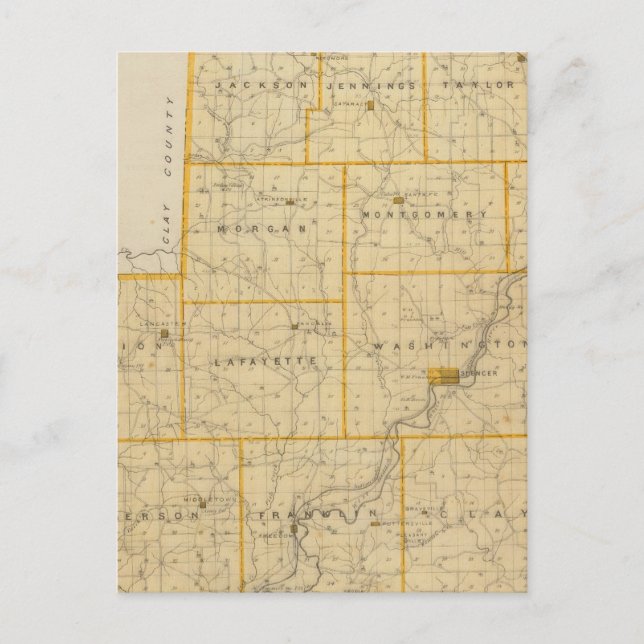 Postal Mapa del condado de Owen (Anverso)