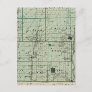 Postal Mapa del condado de Page, estado de Iowa
