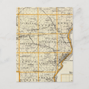 Postal Mapa del condado de Peoria y Minonk