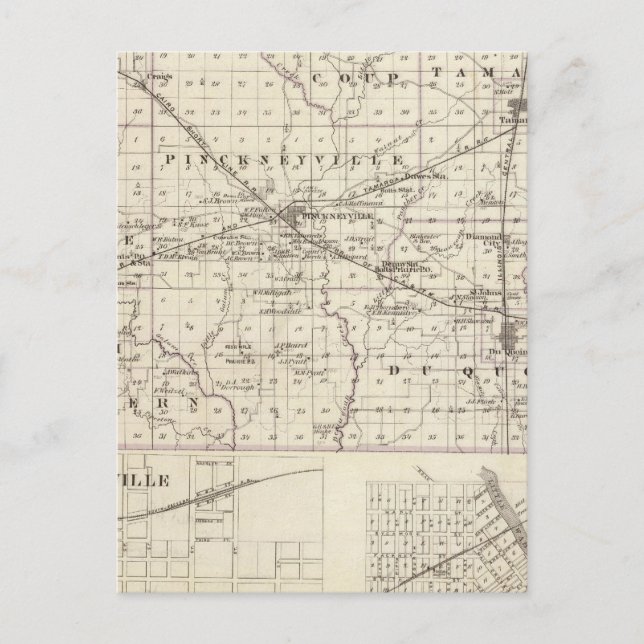 Postal Mapa del condado de Perry, Nashville y Carmi (Anverso)
