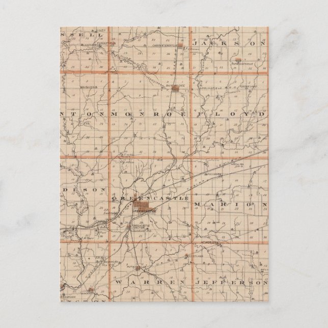 Postal Mapa del condado de Putnam (Anverso)