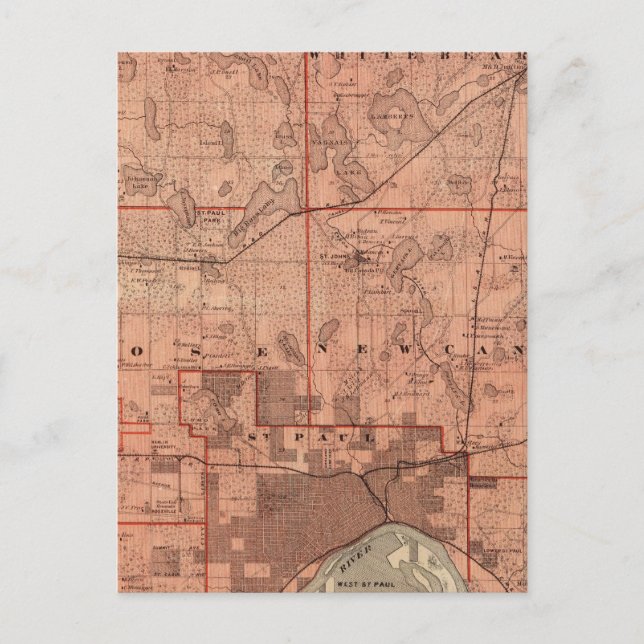 Postal Mapa del condado de Ramsey, Minnesota (Anverso)