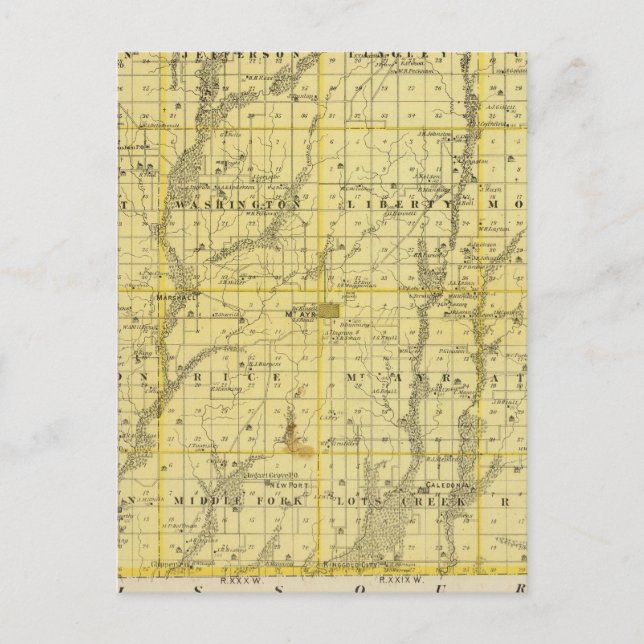 Postal Mapa del condado de Ringgold, estado de Iowa (Anverso)