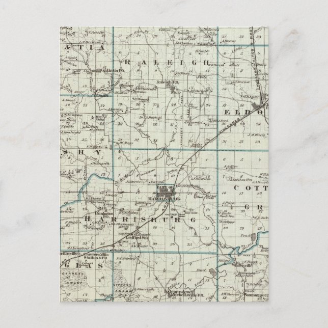 Postal Mapa del condado de Saline (Anverso)