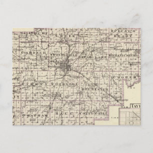 Postal Mapa del condado de Sangamon y Taylorville