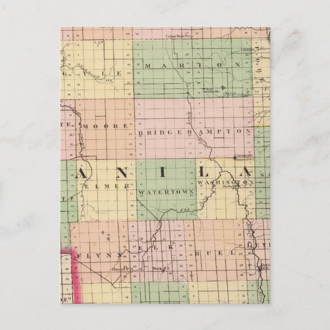 Postal Mapa del condado de Sanilac, Michigan (Anverso)