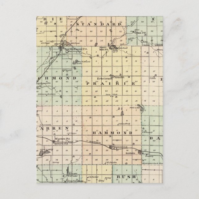 Postal Mapa del condado de Santa Cruz (Anverso)