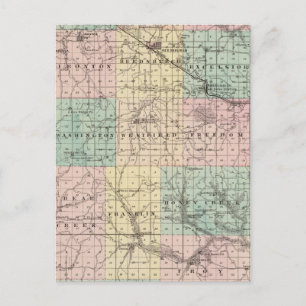 Postal Mapa del condado de Sauk y la ciudad de Kilbourn