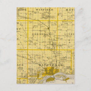 Postal Mapa del condado de Scott, estado de Iowa