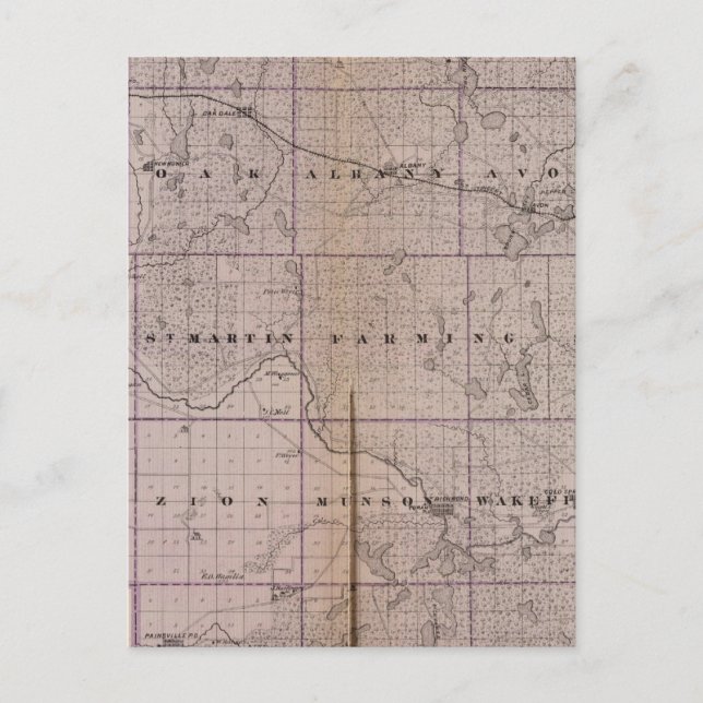 Postal Mapa del condado de Stearns, Minnesota (Anverso)