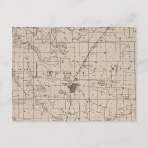 Postal Mapa del condado de Steuben Indiana