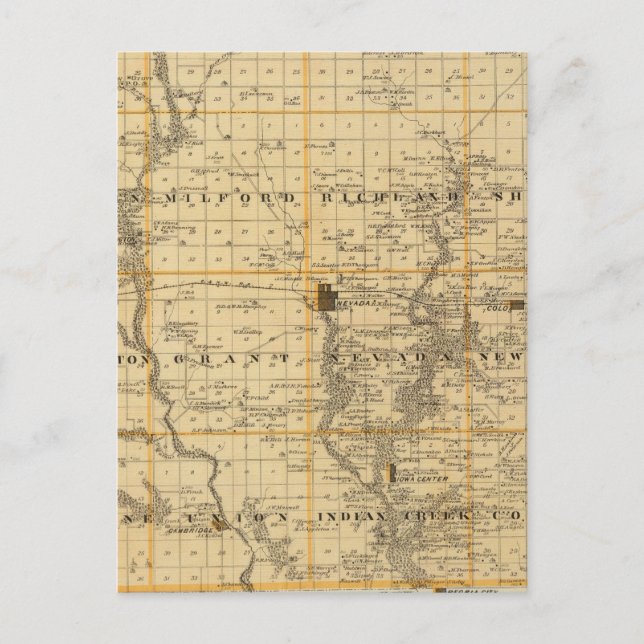 Postal Mapa del condado de Story, estado de Iowa (Anverso)