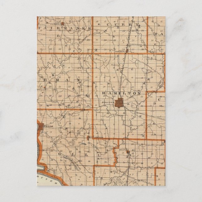 Postal Mapa del condado de Sullivan (Anverso)