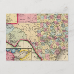 Postal Mapa Del Condado De Texas