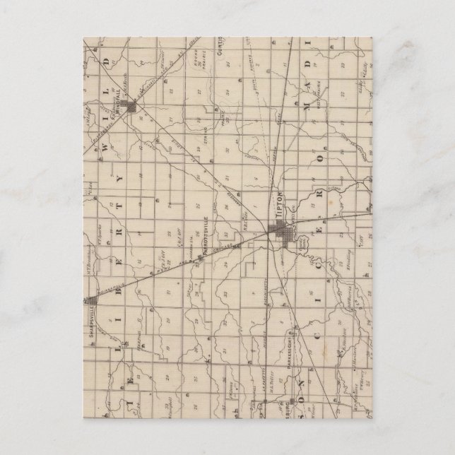 Postal Mapa del condado de Tipton (Anverso)