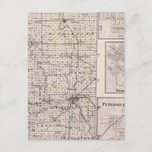 Postal Mapa del condado de Vermilion, ciudad de Mason