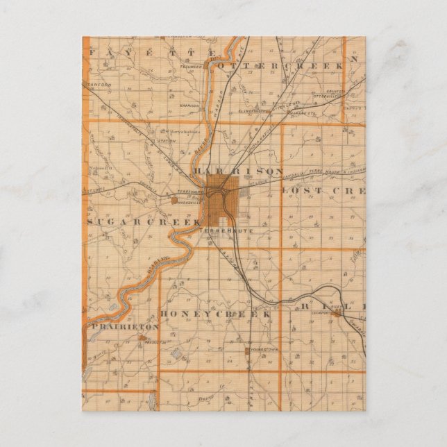 Postal Mapa del condado de Vigo (Anverso)