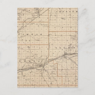 Postal Mapa del condado de Wabash