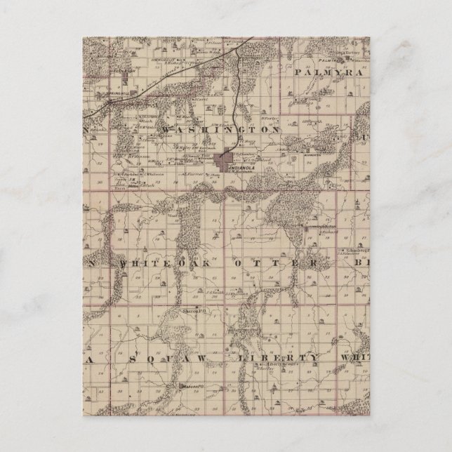 Postal Mapa del condado de Warren, estado de Iowa (Anverso)