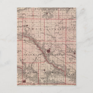 Postal Mapa del condado de Washington, estado de Iowa