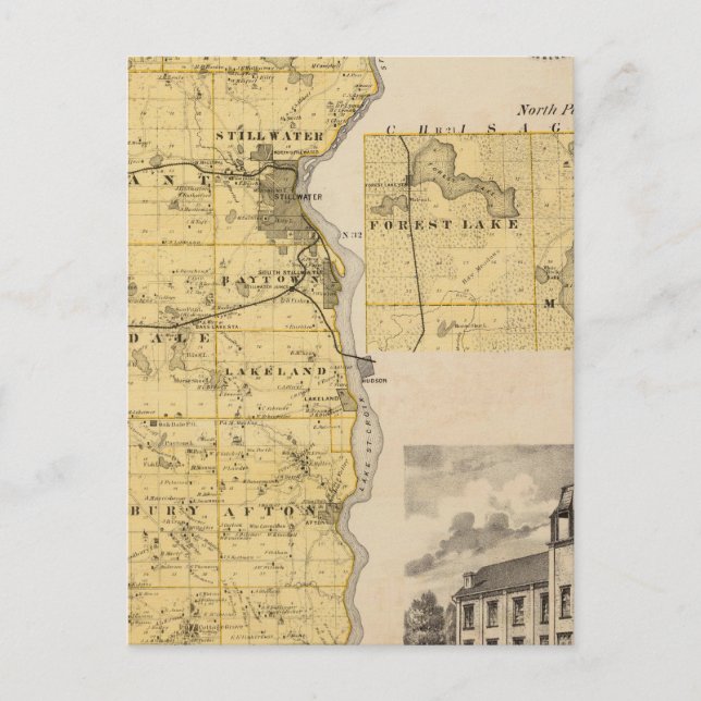 Postal Mapa del condado de Washington, Minnesota (Anverso)