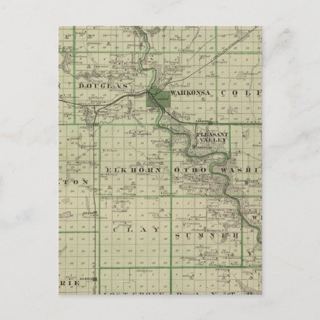 Postal Mapa del condado de Webster, estado de Iowa (Anverso)
