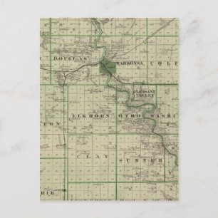 Postal Mapa del condado de Webster, estado de Iowa