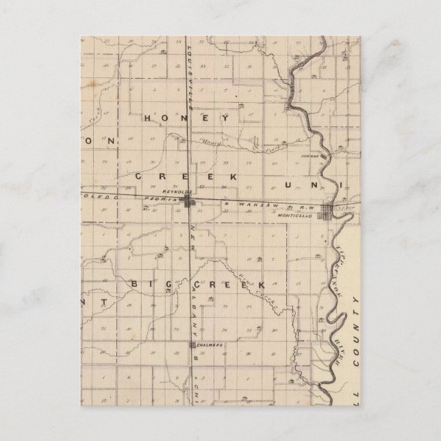 Postal Mapa del condado de White (Anverso)