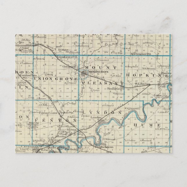 Postal Mapa del condado de Whiteside (Anverso)