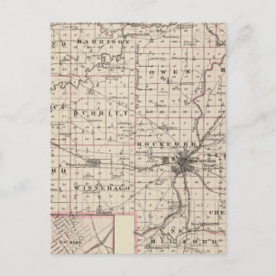 Postal Mapa del condado de Winnebago y Belvidere