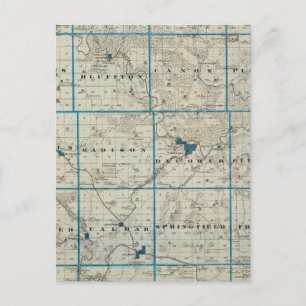 Postal Mapa del condado de Winneshiek, estado de Iowa