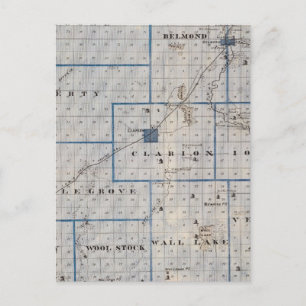 Postal Mapa del condado de Wright, estado de Iowa