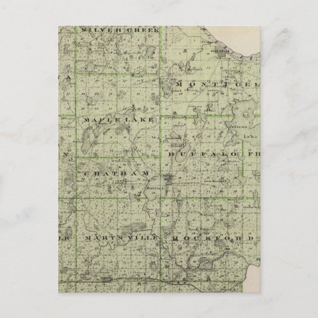 Postal Mapa del condado de Wright, Minnesota (Anverso)