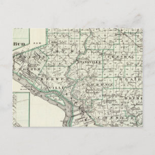 Postal Mapa del condado Randolph, Red Bud y Chester