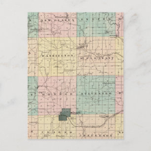 Postal Mapa del Condado Verde, Estado de Wisconsin