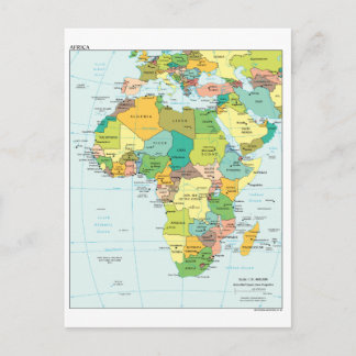 Postal Mapa del continente africano