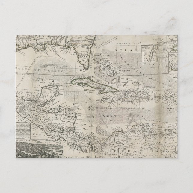 Postal Mapa del | del Caribe 1715 (Anverso)