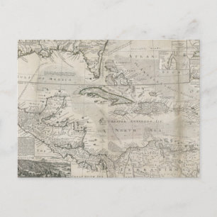 Postal Mapa del   del Caribe 1715