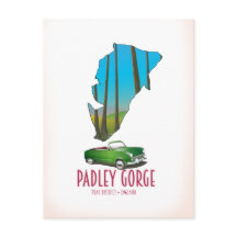 Mapa del distrito de Padley Gorge en Inglaterra