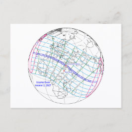 Postal Mapa del eclipse solar total de 2027